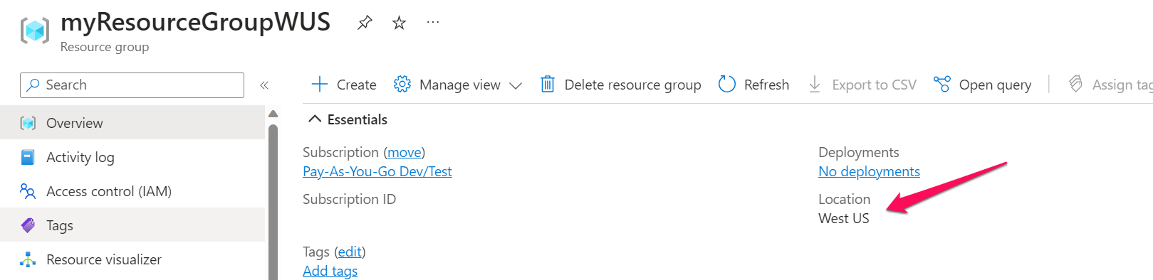 West US Resource Group